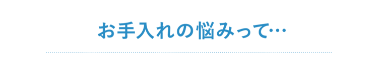 お手入れの悩みって…